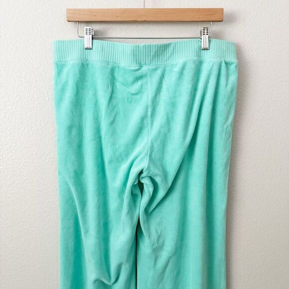 PLUSH & LUSH x VICTORIA'S SECRET | Turquoise Terry Y2K Pants Wide Leg | Large - Picture 5 of 8
